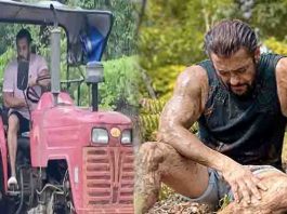 Salman Khan बने किसान, ट्रेक्टर चला कर जोत रहे खेत वीडियो हो रहा वायरल।