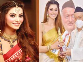 pahad-daughter-urvashi-rautela-created-history-honored-with-stree-shakti-award-2021