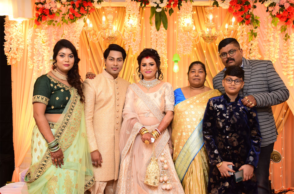 Sajoy Joseph with his Family During His Wedding Ceremony