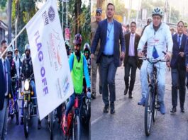 सीएम धामी ने किया साईकिल रैली का शुभारंभ, सड़क पर साइकिल चलाते आए नजर